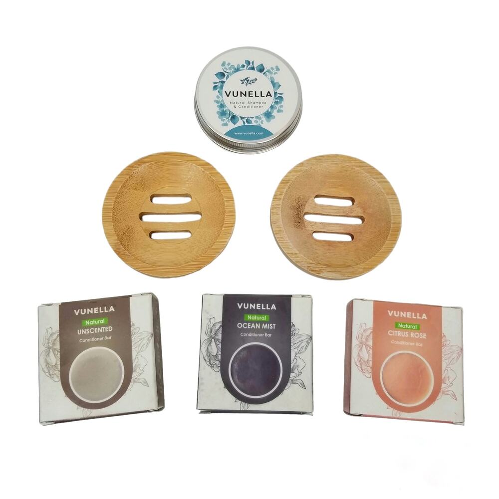 Vunella Lot of 3 Conditioner Bars Ocean Mist Citrus Rose Unscented